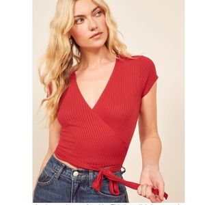 Reformation Flora Wrap Top XS